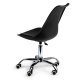 ModernHome PC-009 biroja krēsls ar spilvenu un gumijas riteņiem, melns