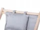 Folding Wooden Beach and Garden Sun Lounger with Pillow, Grey