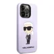 Karl Lagerfeld iPhone 14 Pro Case Silicone Ikonik Karl Purple