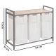 3-Compartment Laundry Sorter with Shelf 120L Massido