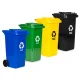Set of 4 Waste Bins 4x240L Blue Green Yellow Black