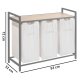 3-Compartment Laundry Sorter with Shelf 120L Massido