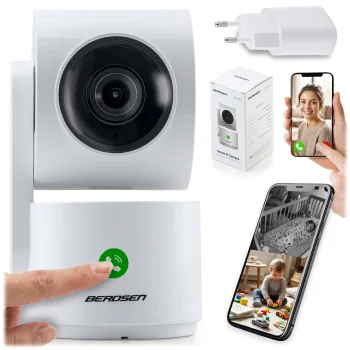 Berdsen BD-942 Rotating 3 MP IP Camera Baby Monitor, White