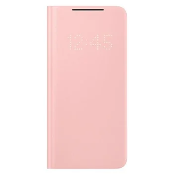Original Samsung Galaxy S21+ Plus (SM-G996B) LED View Wallet Bookcase Cover Case, Pink (EF-NG996PP)