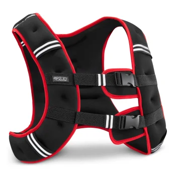 Reguliuojama liemenė su svoriais treniruotėms 4FIZJO, 15 kg, juoda/raudona