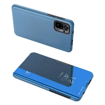 Clear View Flip Case for Poco M4 Pro 5G with Stand Function, Blue