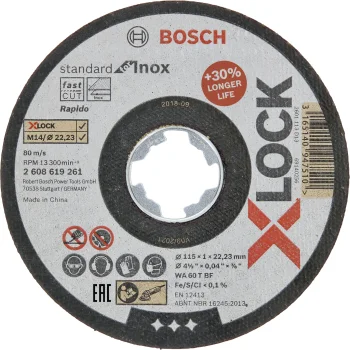 Bosch Standard for Inox X-LOCK Cutting Disc, 115 x 1 mm