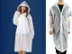Pocket Raincoat / Poncho with Hood, White
