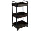 Three Level Storage Trolley on Wheels, Rolling Cart Organizer Shelf, Black