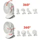 Ruhhy 00025566 Wireless Clip Fan, 1200mAh, White