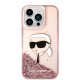 Karl Lagerfeld Glitter Karl\'s Head vāciņš iPhone 14 Pro Max - rozā