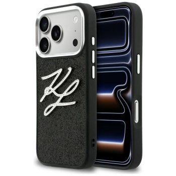 Karl Lagerfeld IML Glitter KL Diamond Logo Phone Case Cover iPhone 17 Pro - Black