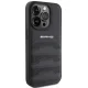 Apple iPhone 15 Pro 6.1\'\' AMG Leather Debossed Lines Case Cover, Black