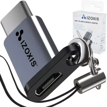 Izoxis USB-C to Micro USB 2.0 Adapter with Lanyard
