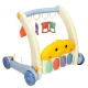 2-in-1 educational baby play mat and walker with piano, blue