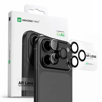 AmazingThing iPhone 17 Pro / 17 Pro Max Lens Glass with Gray Aluminum Frame