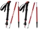 Folding Trekking and Nordic Walking Poles, Red