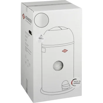 Wesco Kickmaster Soft 33L Pedal Trash Bin, Matte White