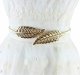 Women\'s metal belt with leaf buckle, 68–100 cm, gold