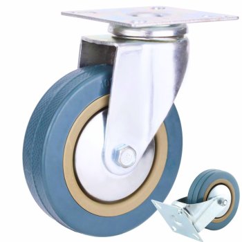 4 Inch Swivel Caster Wheel, 100mm Quiet Rubber Wheel for Furniture and Carts