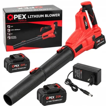 Cordless Leaf Blower OPEX Tools OPX28023, 21V, 2x 5.0Ah, Red/Black