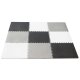 EVA Foam Floor Puzzle Mat Play Pad Carpet - Set of 9 pcs., Grey/Black