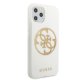 Guess iPhone 11 Pro Max Case Glitter 4G Circle Logo, White