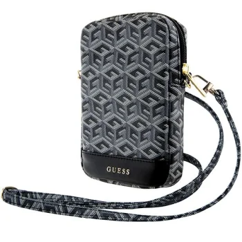 Guess Zip GCube Bottom Stripe Phone Bag, Black
