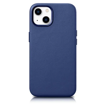 iCarer Genuine Leather Case for iPhone 14 Plus with MagSafe, Blue