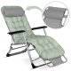 Sofotel Chillwell Folding Garden Sun Lounger with Cushion, Light Green
