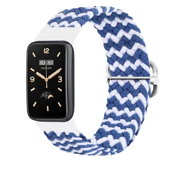 Telcon Braided Strap for Mi Band 7 Pro / M7 Pro, Blue and White