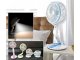Foldable Wireless Desk Fan with LED Lamp, Blue