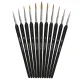 Maaleo Art Paint Brush Set with Stand, 11 Pcs, Black