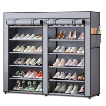 Massido MS-805 Textile Shoe Cabinet, Graphite