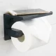 Toilet Paper Holder with Shelf, Black