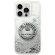 Karl Lagerfeld Liquid Glitter RSG Case for iPhone 14 Pro, Silver