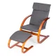 Modernhome Rocking Chair with Footrest, Grey/Walnut