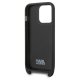 Karl Lagerfeld iPhone 14 Pro Case with Strap Monogram Plaque Logo Black