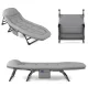 Folding Camp Bed Sun Lounger with Adjustable Backrest, Grey