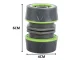 Garden Hose Repair Connector DIVODV 3/4\", ABS + Rubber, Green/Black