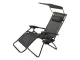 Folding Garden and Beach Lounger Zero Gravity 2in1 with Canopy, Black