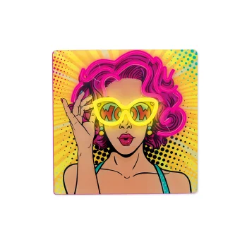 Forever Light ART LED Neon Sign POWER WOMAN, Yellow/Purple