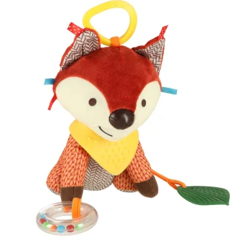 Sensory Fox Stroller Toy with Teethers