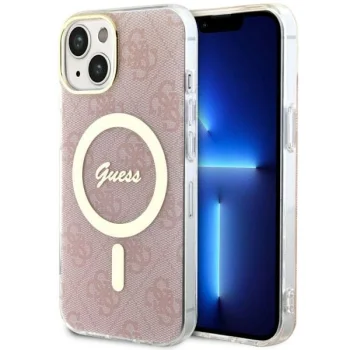 Apple iPhone 14 Plus 6.7'' Guess 4G MagSafe Case Cover (GUHMP14MH4STP), Pink