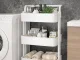 3-Tier Rolling Utility Cart Metal Storage Organizer, White