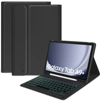 Samsung Galaxy Tab A9+ Plus (SM-X210, X215, X216B) Tech-Protect SC Pen Case Cover with Bluetooth Keyboard, Black