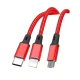 XO NB173 3-in-1 USB Cable - Lightning + USB-C + microUSB 1.2m 2.4A Red