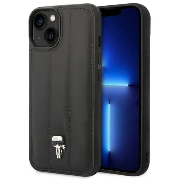 Karl Lagerfeld Puffy Ikonik Pin Case for iPhone 14 Plus - Black