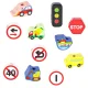 Wooden Lacing Toy - Vehicles and Traffic Signs, KX2938
