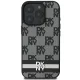 Dkny iPhone 16 Pro Max Case Checkered Pattern & Printed Stripes, Black